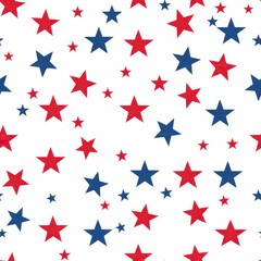 Stars in Harmony: A visually pleasing arrangement of scattered red and blue stars, evokes a sense of patriotic pride and unity.