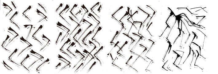 筆ブラシジグザグパターンベクター（抽象的な墨の線デザイン）Brush Zigzag Pattern Vector &ndash; Abstract Ink Line Design

