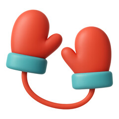 Festive Cartoon Mittens Icon A 3D Winter Wonderland Decoration