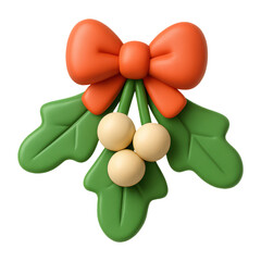 Charming 3D Mistletoe Design for Christmas Celebrations