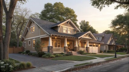 A Craftsman Style Bungalow Home with Natural Wood Finishes