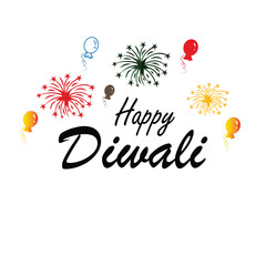 Diwali greeting featuring fireworks celebrating the hindu festival of lights
