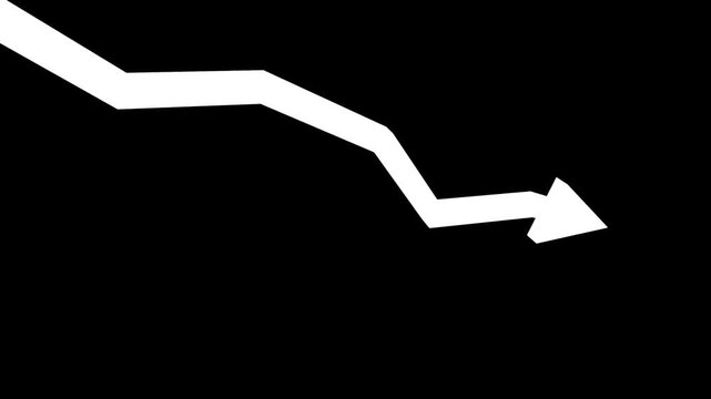 High Quality Beautiful White 3d Arrow Heads Down Animation Background Video Footage