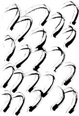 筆ブラシカーブパターンベクター（流れるような墨の線デザイン）Brush Curve Pattern Vector – Flowing Ink Stroke Design

