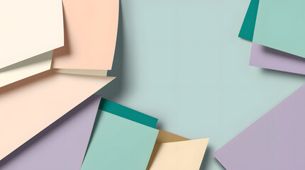 Soft Pastel Layered Papercut Background – Elegant 16:9 Minimalist Design