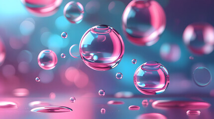 Futuristic Gradient Glass Bubble Abstract Background