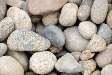 close up River Pebbles on the ground