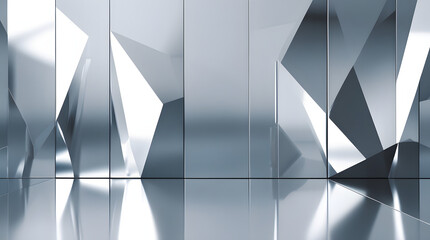 Minimalist Polished Silver Mirror Luxury Background