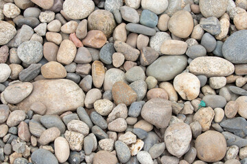 close up River Pebbles on the ground