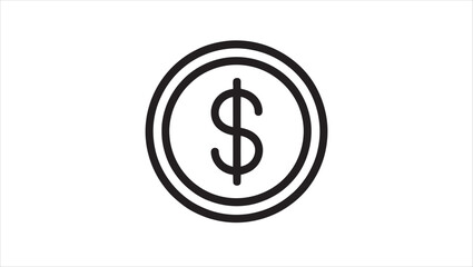 Fototapeta premium Modern dollar sign icon representing currency finance and business transactions