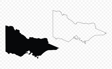 Scribble sketch style vector illustration of the Australian state map of Victoria (Vic)