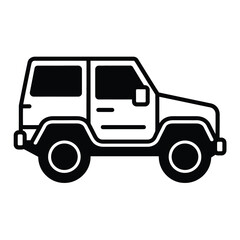 Obraz premium Black and white suv icon vector graphic scalable eps illustration for versatile design applications silhouette vector illustration white background