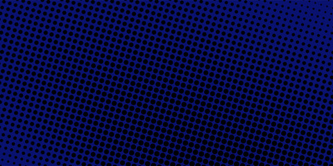 blue gradation halftone dots. dots on dark blue background. blurred circles on abstract background. abstract background for poster, banner, template.