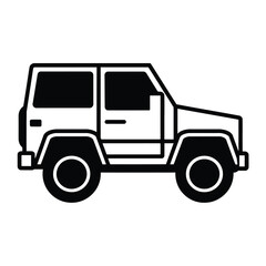 Fototapeta premium Black and white icon of an suv vehicle for versatile use scalable vector eps illustration silhouette vector illustration white background