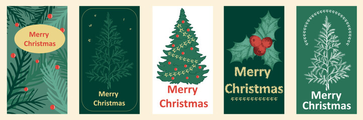 christmas card with christmas tree