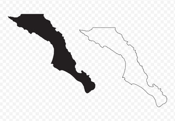 Scribble sketch style vector illustration of the Mexican state map of Baja California Sur