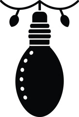 Christmas light bulb silhouette Black silhouette of a single Christmas light bulb 2