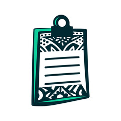 Decorative Clipboard with Blank Lines A pink shopping list clip holds imaginary paper