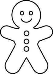 Gingerbread man outline simple cookie shape vector
