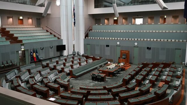 House of the representatives in Australian Parliament House in Canberra, the Australian Capital Territory and home to politicians and legislative.
