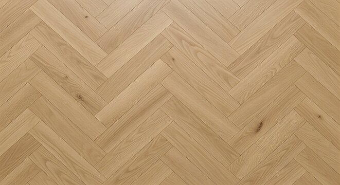 Herringbone Parquet Flooring: Classic Wood Pattern, Light Brown Hardwood Texture, Traditional Interior Design, Wooden Surface Detail, Elegant Home Decor, Seamless Background, Angle View