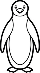 Simple black outline of a standing penguin animal bird 1