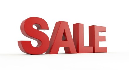 Red SALE isolated on white background