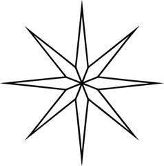 Black North Star Line Art Graphic symbol navigation