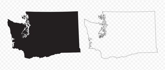 Scribble sketch style vector illustration of the Washington state map outline