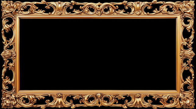 baroque. Ornate golden frame on dark velvet, showcasing intricate baroque details and luxurious texture. event programs, museum guides, designed for cultural heritage projects and event programs.