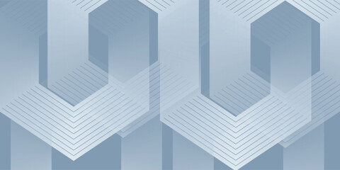 Abstract hexagon lines on gray background. Geometric stripe line simple art modern, Vector illustration.