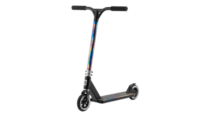 Dynamic stunt scooter with iridescent handlebars for urban fun