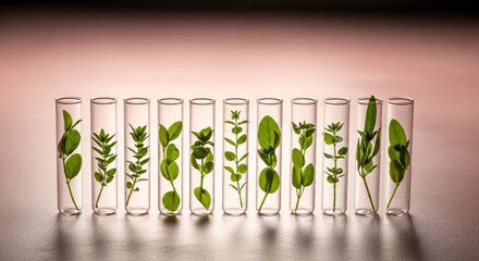 Assorted plants in test tubes symbolizing International Day of Women and Girls in Science  
