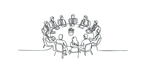 Group of people in meeting around a table