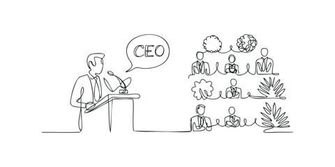 Obraz premium Business leader speaking to an audience in a meeting