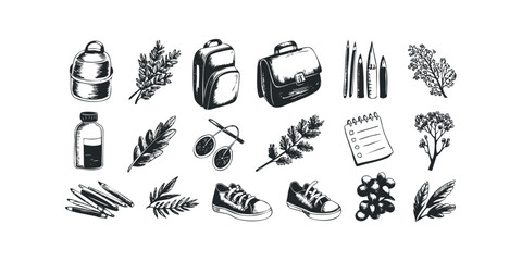 Collection of Sketchy School and Outdoor Items