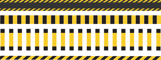 Bold yellow and black hazard stripes and warning tape patterns offering a clear visual alert for safety and restriction zones