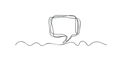 Abstract speech bubble outline with wavy line