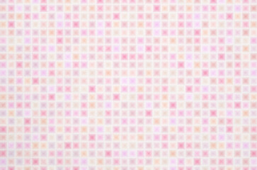 Soft pastel pink and peach tone gradient geometric grid pattern background. Minimal abstract square pattern with washi paper texture.