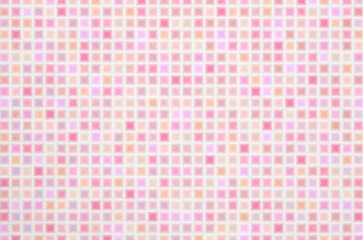 Soft pastel pink and peach tone gradient geometric grid pattern background. Minimal abstract square pattern with washi paper texture.