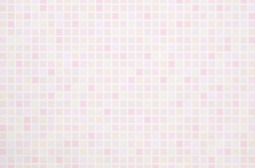 Soft pastel pink and peach tone gradient geometric grid pattern background. Minimal abstract square pattern with washi paper texture.