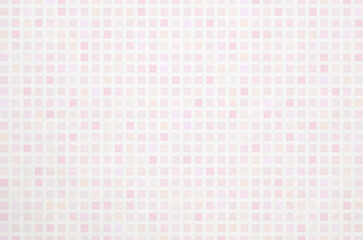 Soft pastel pink and peach tone gradient geometric grid pattern background. Minimal abstract square pattern with washi paper texture.
