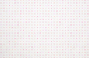 Soft pastel pink and peach tone gradient geometric grid pattern background. Minimal abstract square pattern with washi paper texture.