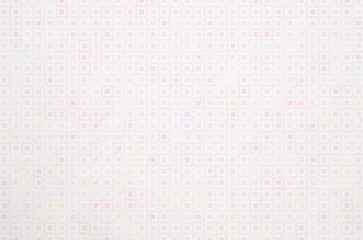 Soft pastel pink and peach tone gradient geometric grid pattern background. Minimal abstract square pattern with washi paper texture.