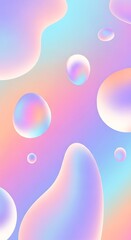 Pastel gradient background with liquid shapes and bubbles for presentation