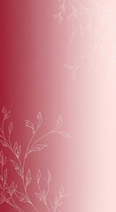 Red gradient background with floral pattern for presentation and decoration