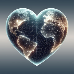 Show your love for Earth with this glowing heart shaped global map for conservation projects