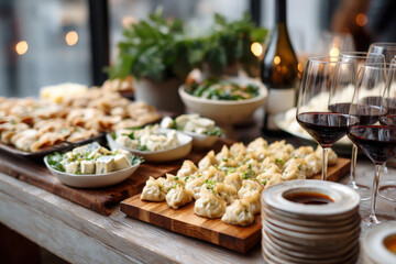 Cultural food party celebrating happiness in urban environment with delicious cuisine and joyful gatherings