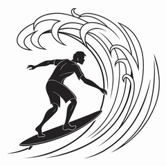 surfer silhouette vector