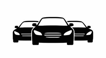 Fototapeta premium Three black car silhouettes